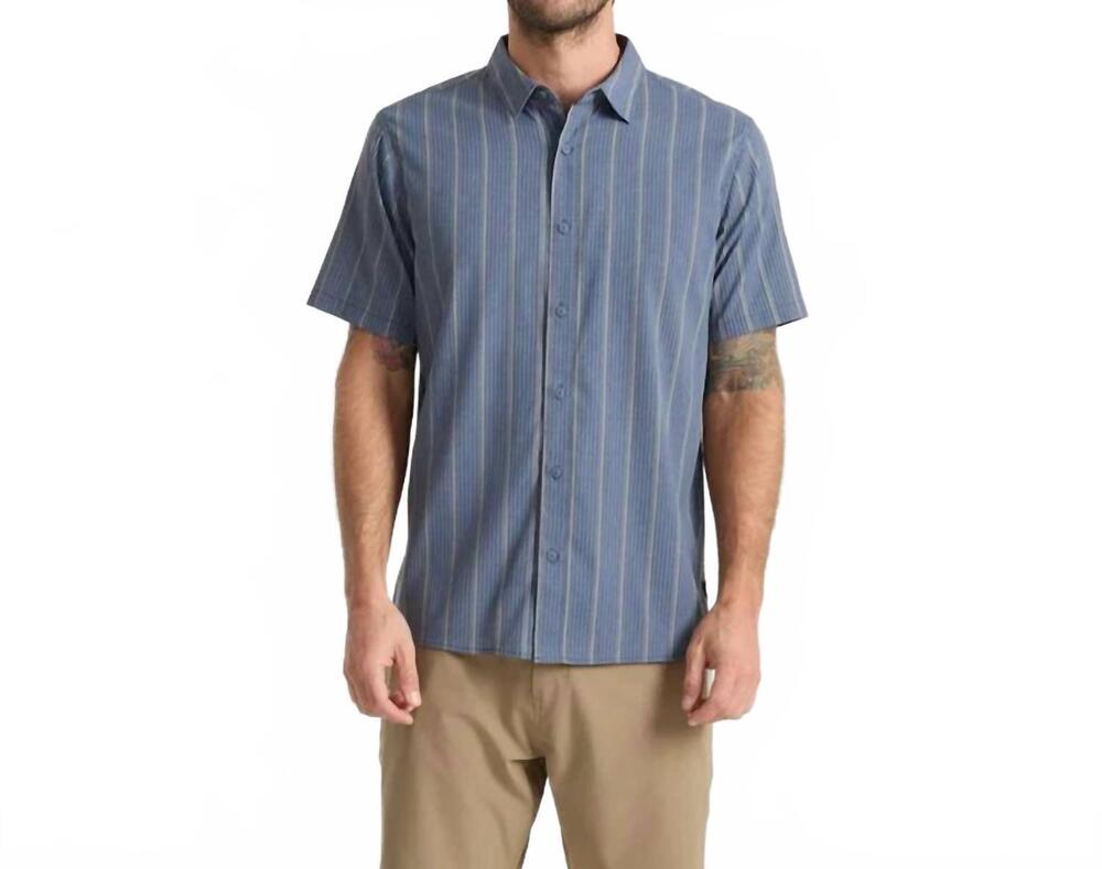 NEW ROARK bless up short sleeve button down shirt in neptune